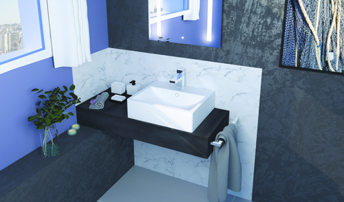 Vasque CUBIC blanc largeur 52x41,5cm céramique à poser